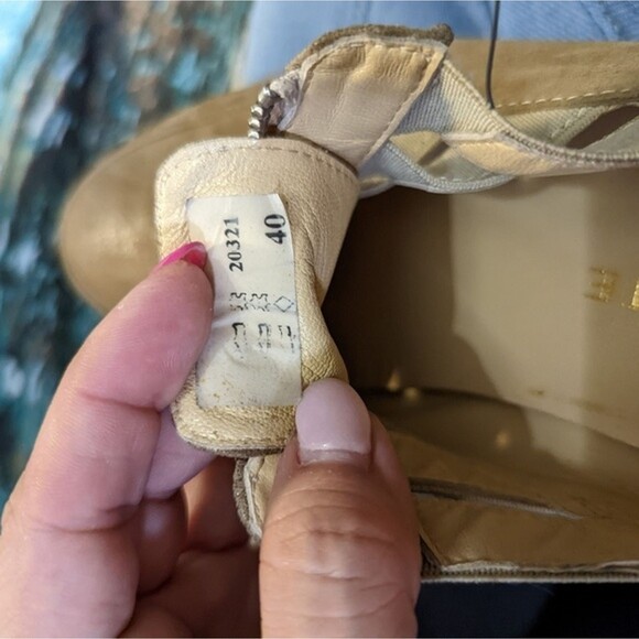 Brunate Size 40 Tan Gold Leather Suede Platform Sneakers with Zipper - Picture 9 of 10